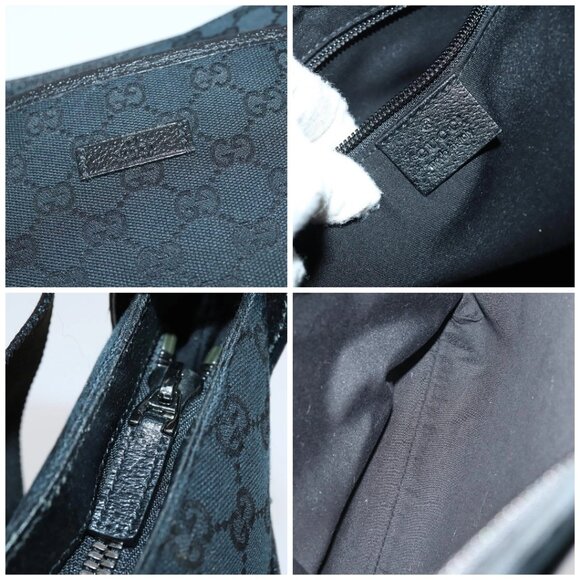 GUCCI GG Canvas Shoulder Bag Black Silver 122791 Auth 135007 - Picture 15 of 16